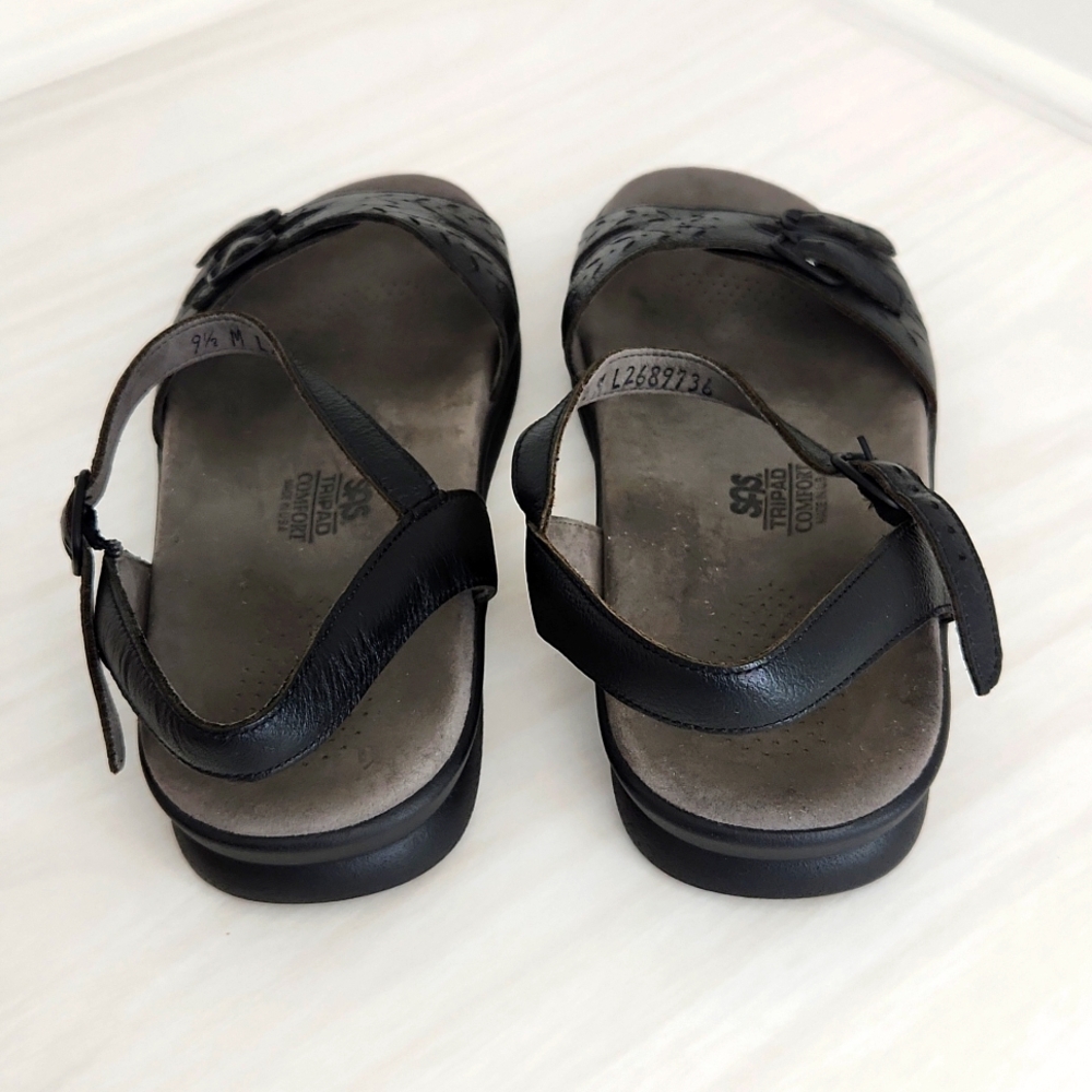 SAS Black Duo Quarter Strap Sandal 9.5M - Picture 3 of 12